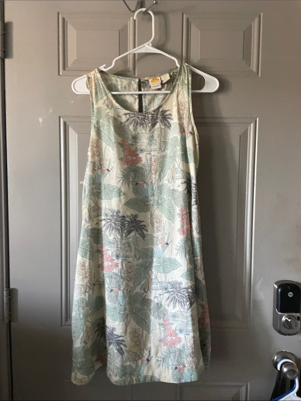 C&C California Tropical Print Sleeveless Shift Dress - Mint, Cream, Coral